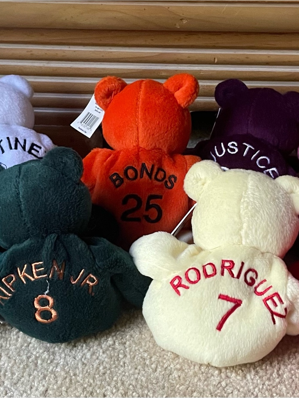 Plush Orange Baseball Jersey Bear - BONDS 25 Soft Toy